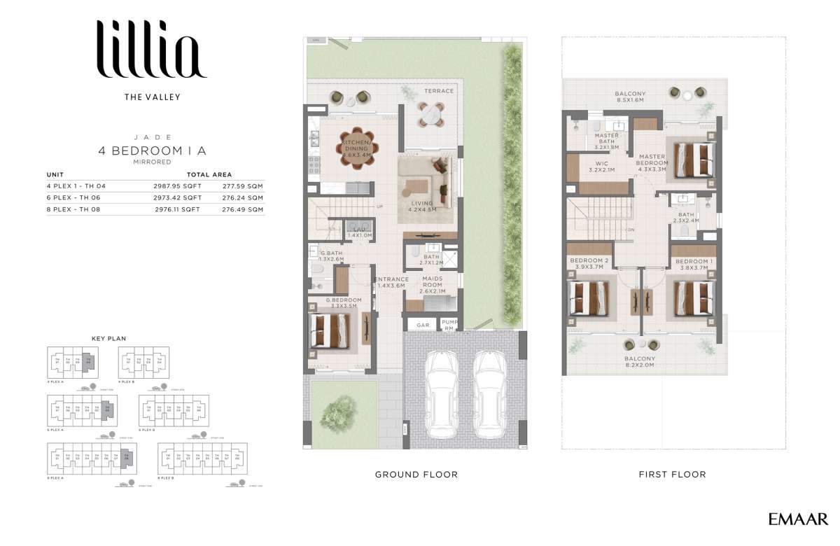 4 Bedroom A, Jade Mirrored